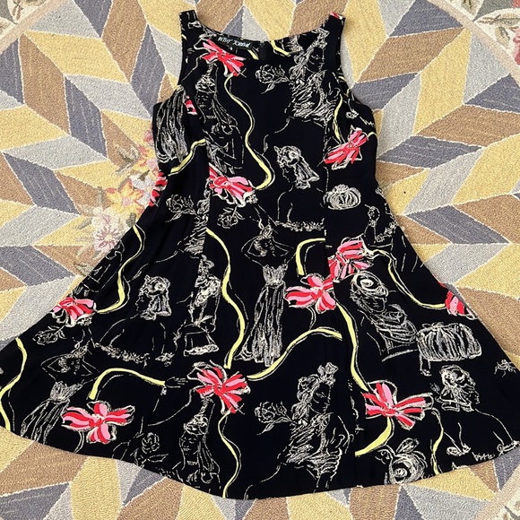 Betsey Johnson Dresses & Skirts - VINTAGE BETSEY JOHNSON RAYON RIBBON PRINT ICONIC MINI SWING DRESS XS S M L